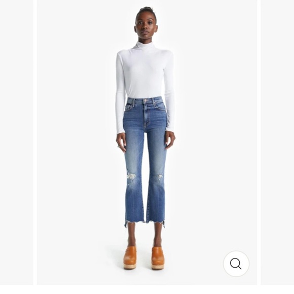 MOTHER THE INSIDER CROP STEP CHEW WASH DANCING ON COALS Hi Rise Kick Flare Ankle - Picture 2 of 16